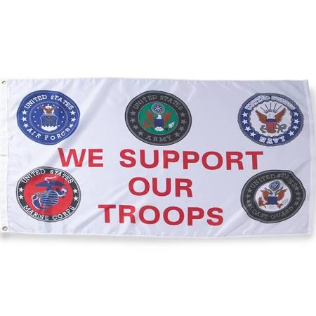 Flag-We Support Our Troops All Services 3'x5'
